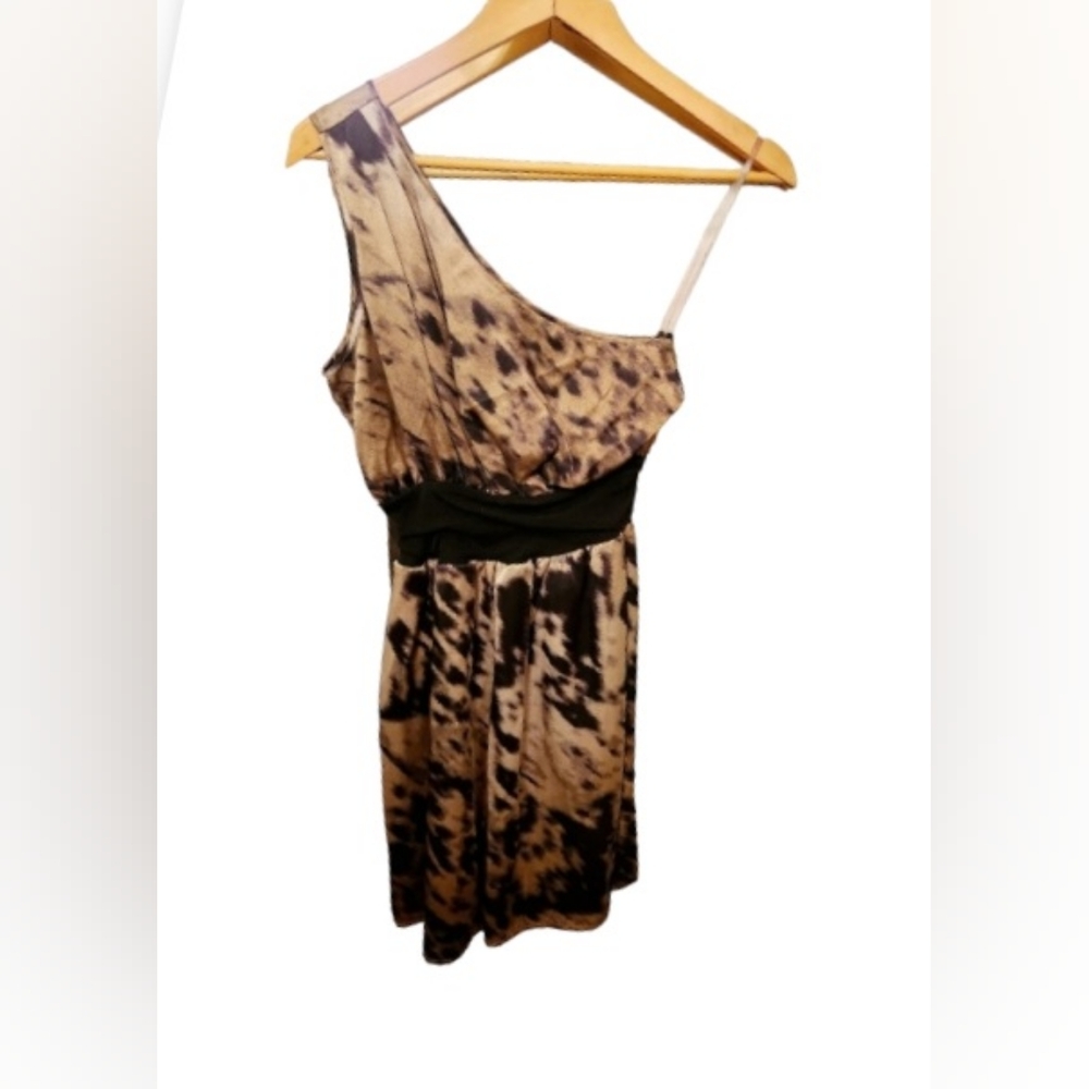 Guess Marciano One Shoulder Bodycon Animal Printed Dress size small.